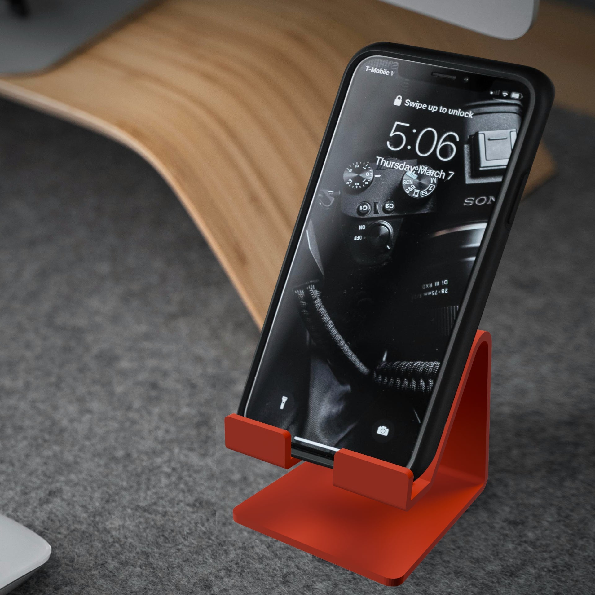Minimalist 3D Printed Phone Stand with Charging Access - Envision 3D